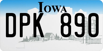 IA license plate DPK890