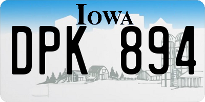 IA license plate DPK894