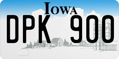 IA license plate DPK900