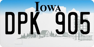 IA license plate DPK905