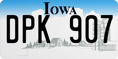 IA license plate DPK907