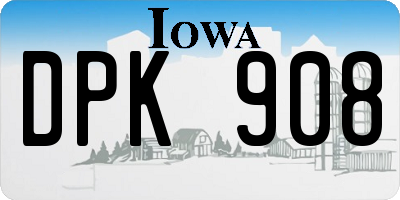 IA license plate DPK908