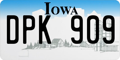 IA license plate DPK909