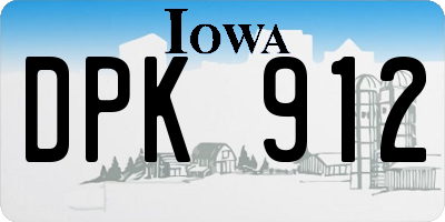 IA license plate DPK912
