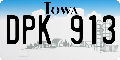 IA license plate DPK913