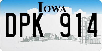 IA license plate DPK914
