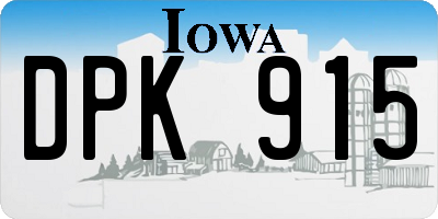 IA license plate DPK915