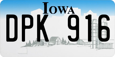 IA license plate DPK916