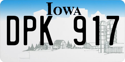 IA license plate DPK917