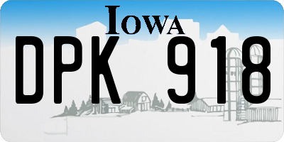 IA license plate DPK918