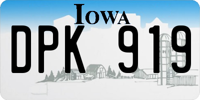 IA license plate DPK919