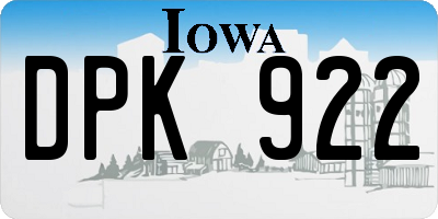 IA license plate DPK922