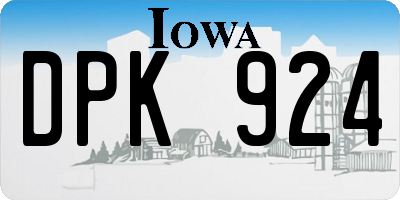IA license plate DPK924