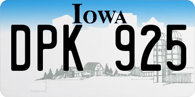 IA license plate DPK925