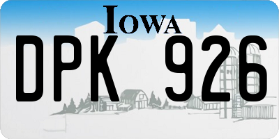 IA license plate DPK926