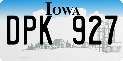 IA license plate DPK927