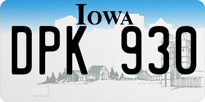 IA license plate DPK930