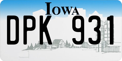 IA license plate DPK931