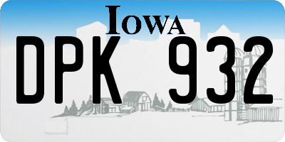 IA license plate DPK932