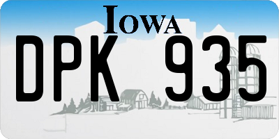 IA license plate DPK935