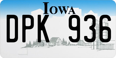 IA license plate DPK936