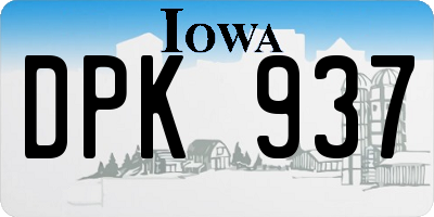 IA license plate DPK937