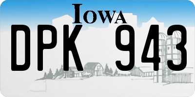 IA license plate DPK943