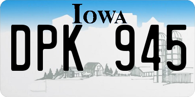 IA license plate DPK945