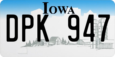 IA license plate DPK947