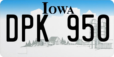 IA license plate DPK950