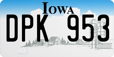 IA license plate DPK953