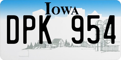 IA license plate DPK954