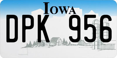 IA license plate DPK956