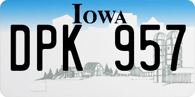 IA license plate DPK957