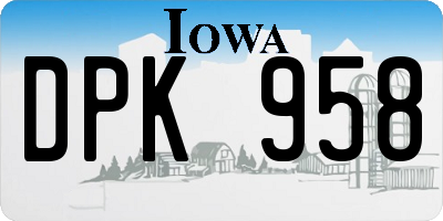 IA license plate DPK958