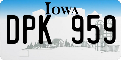 IA license plate DPK959