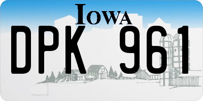 IA license plate DPK961
