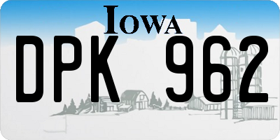 IA license plate DPK962