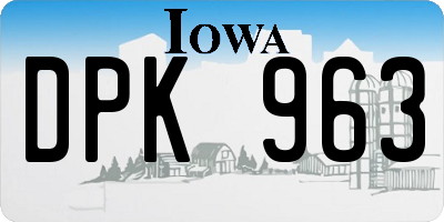 IA license plate DPK963