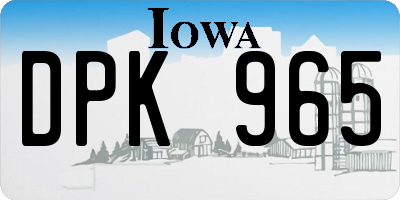 IA license plate DPK965