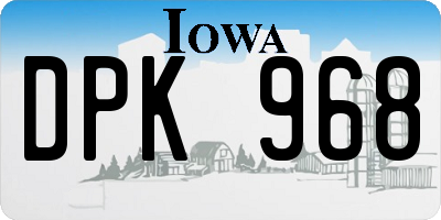 IA license plate DPK968