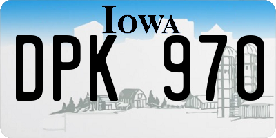 IA license plate DPK970