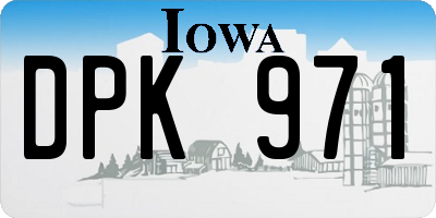 IA license plate DPK971