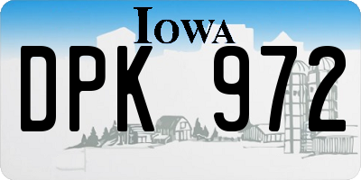 IA license plate DPK972