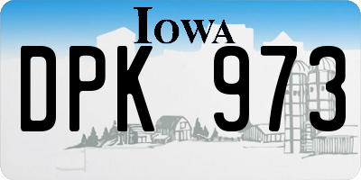 IA license plate DPK973