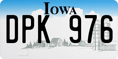 IA license plate DPK976