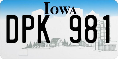 IA license plate DPK981