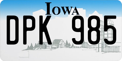 IA license plate DPK985