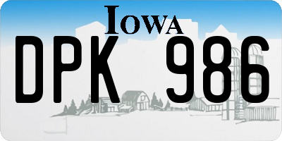IA license plate DPK986