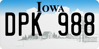IA license plate DPK988
